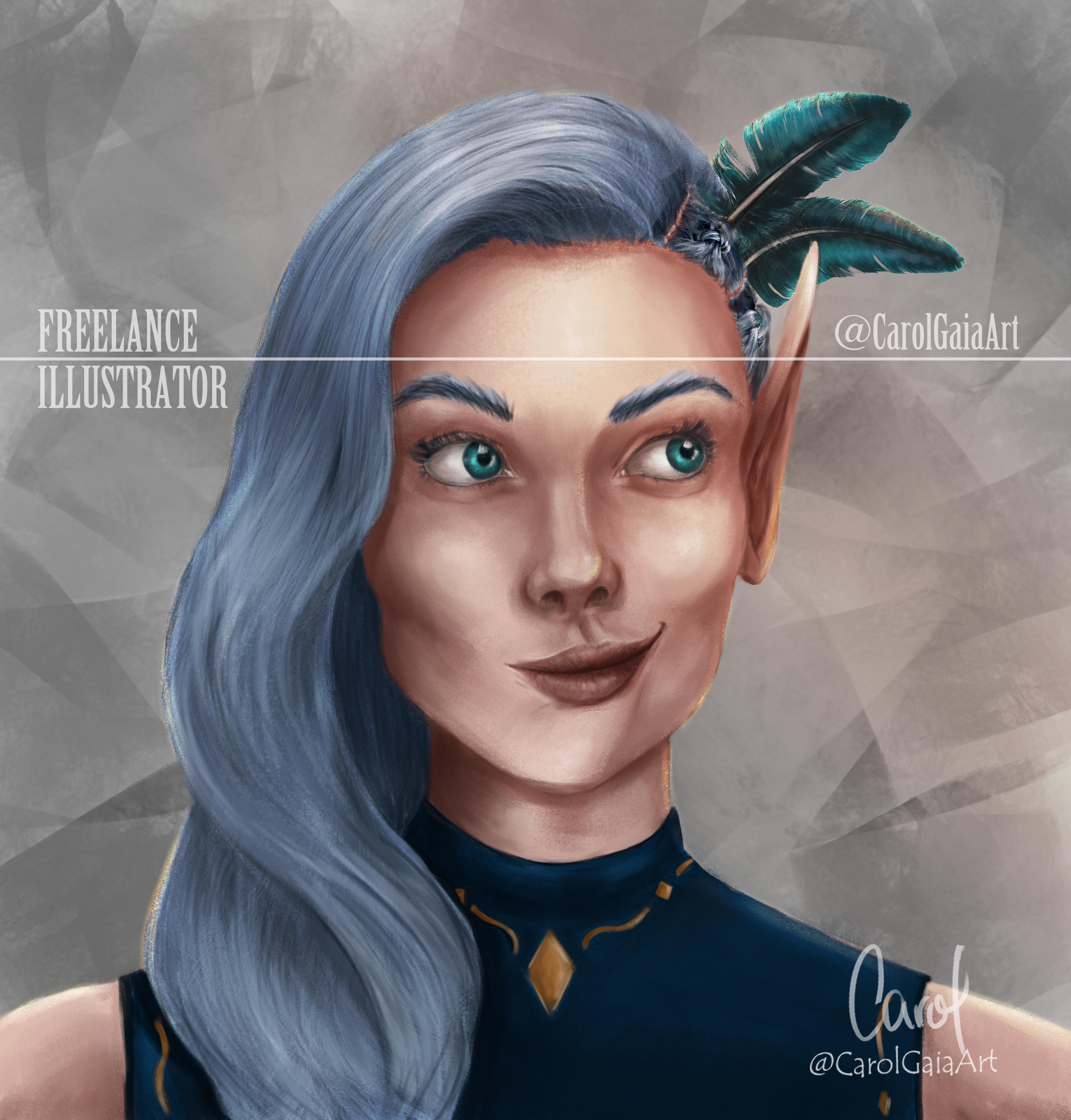 Custom Character Art Commission Digital Headshot Portrait Painting