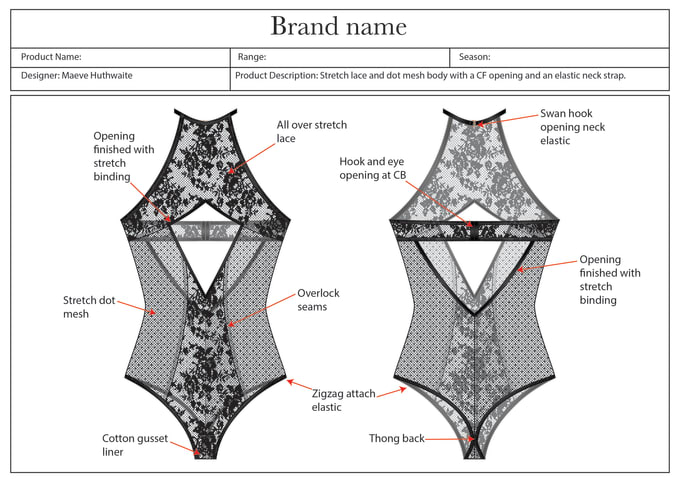 Create Lingerie And Underwear Cad Design And Tech Pack By