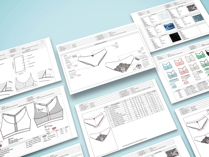 Create Professional Tech Packs For Lingerie And Swimwear By Sofia Luz