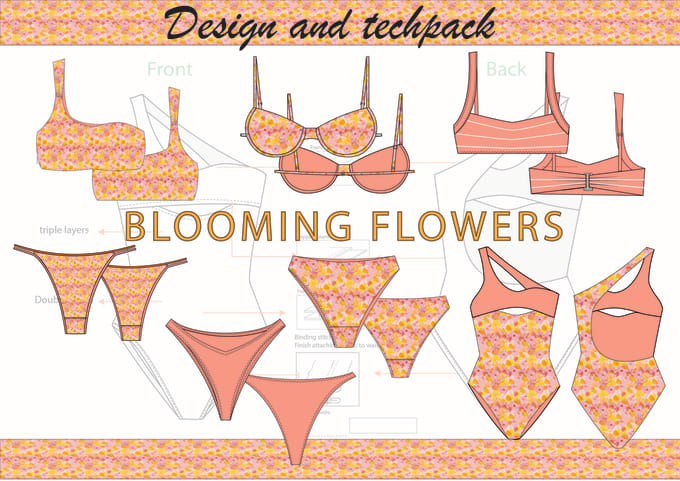 Design Swimwear Lingerie With Techpack And Measurements By Indahsenja