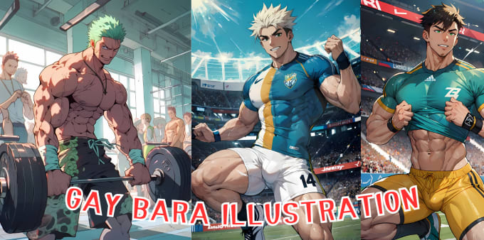 Draw Gay Bara Character Commission In Anime Fanart Style Yaoi Lesbian