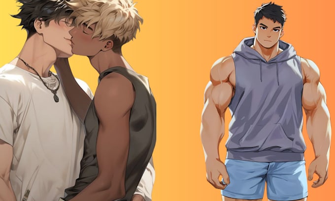 Draw Gay Bara Muscle Yaoi Nsfw Fan Art Fanart Oc Comic Gay Character Bara Gay By Melkabr Fiverr