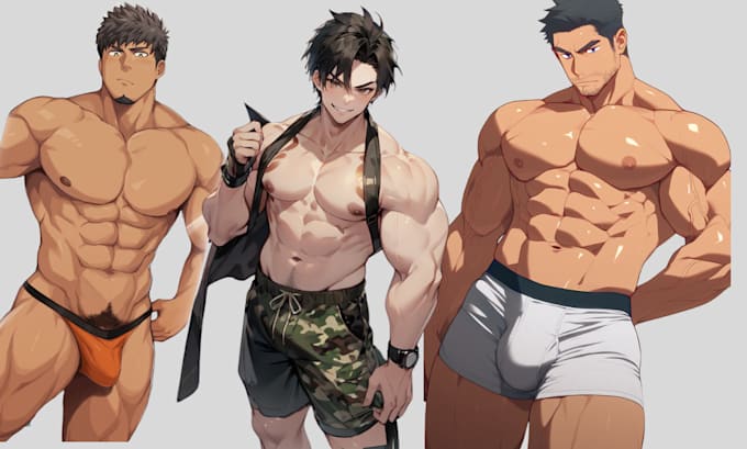 Draw Gay Bara Muscle Yaoi Fanart Oc Comic Sfw Nsfw Fanart Gay Bara Character By Neorubby Fiverr