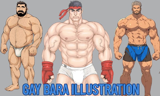 Draw Gay Bara Muscle Yaoi Nsfw Bara Nsfw Gay Couple Fanart Bara Illustration By Timmy Map