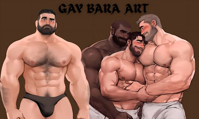 Draw Gay Bara Muscle Yaoi Nsfw Fan Art Oc Comic Gay Character Bara Design By Victor