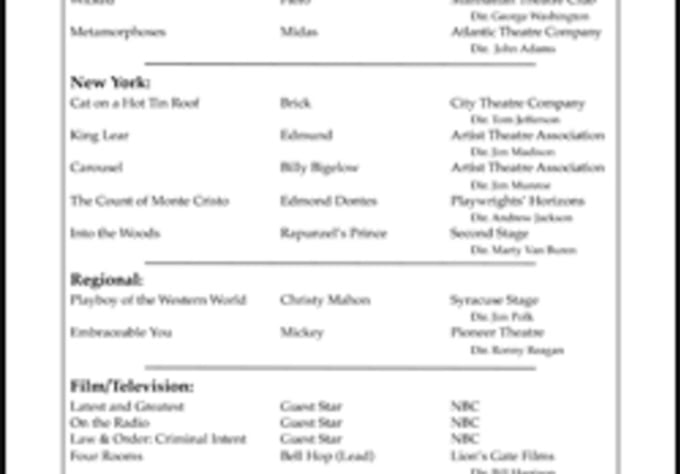 Help You Create An Amateur Theatrical Resume By Ashbadash Fiverr