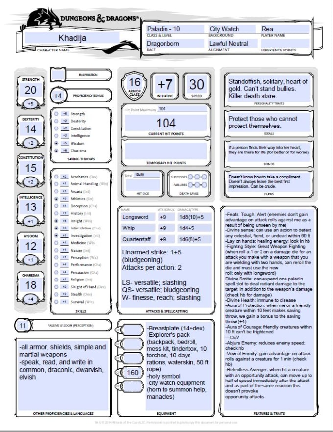 Dnd Character Sheet Fill Out Hot Sex Picture