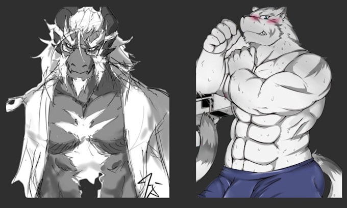 Do Gay Bara Character Reference Sheet Furry Art Yaoi Oc Sfw Nsfw Fursona By Pop Tizzy Art Fiverr
