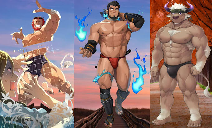 Draw Gay Bara Nsfw Comic Anime Couple Furry Art Gore Yaoi Couple Fanart Bara By David Olami