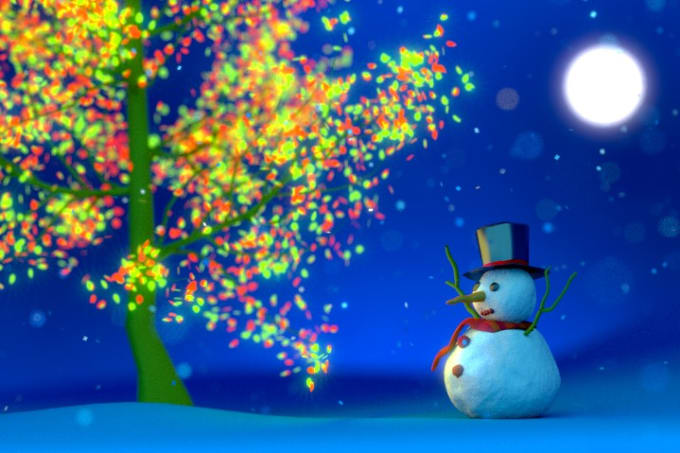 make a snowman christmas tree video greeting