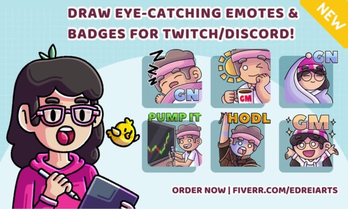 Create Custom Twitch Emotes And Badges By Edreiarts Fiverr