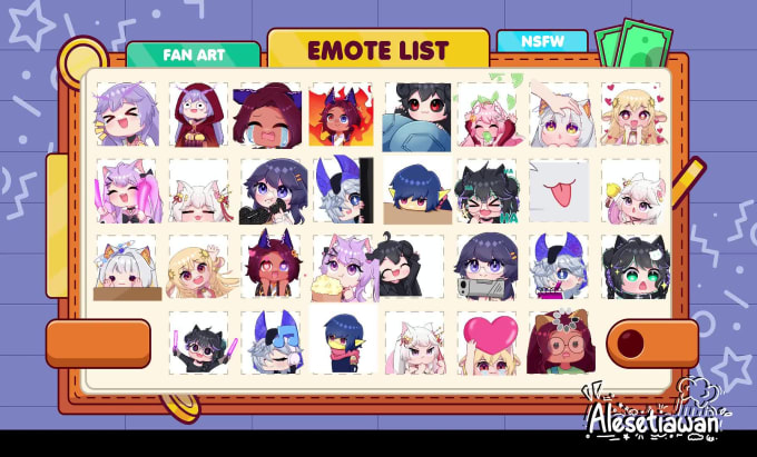 Draw Cute Emotes For Twitch By Alesetiawan Fiverr