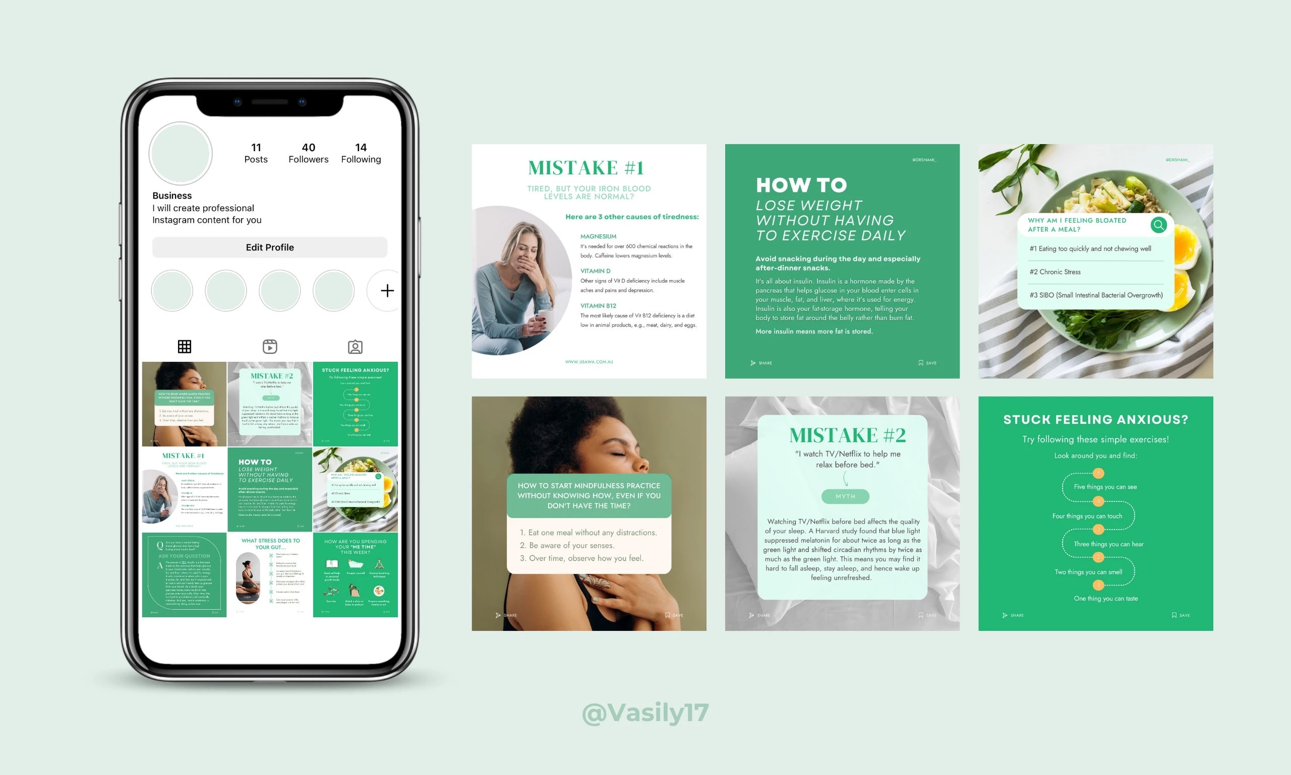 Fiverr freelancer Vasily Kichigan creates content for businesses’ Instagram pages, helping them achieve growth and visibility.
