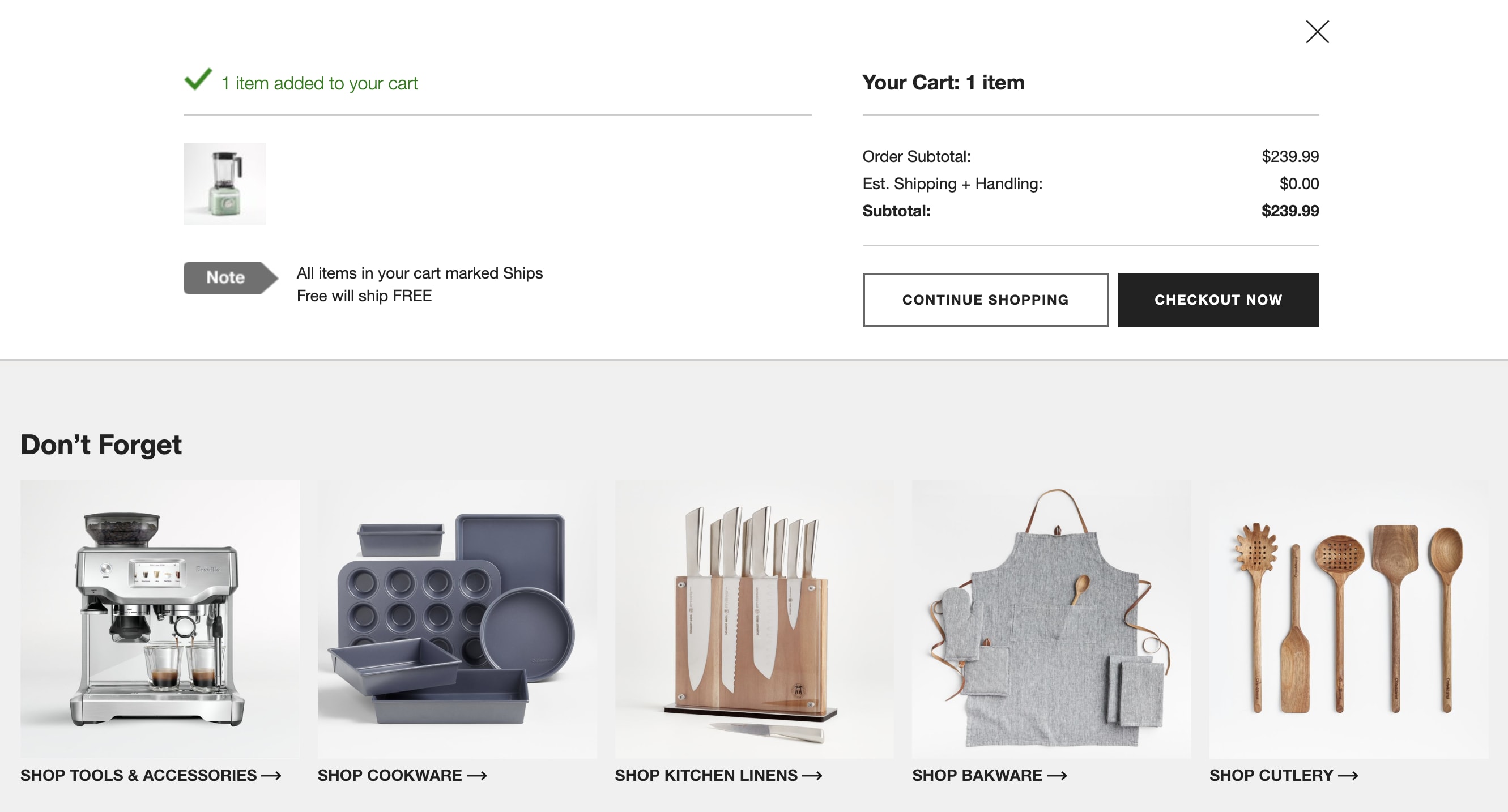 crate and barrel speedy checkout process