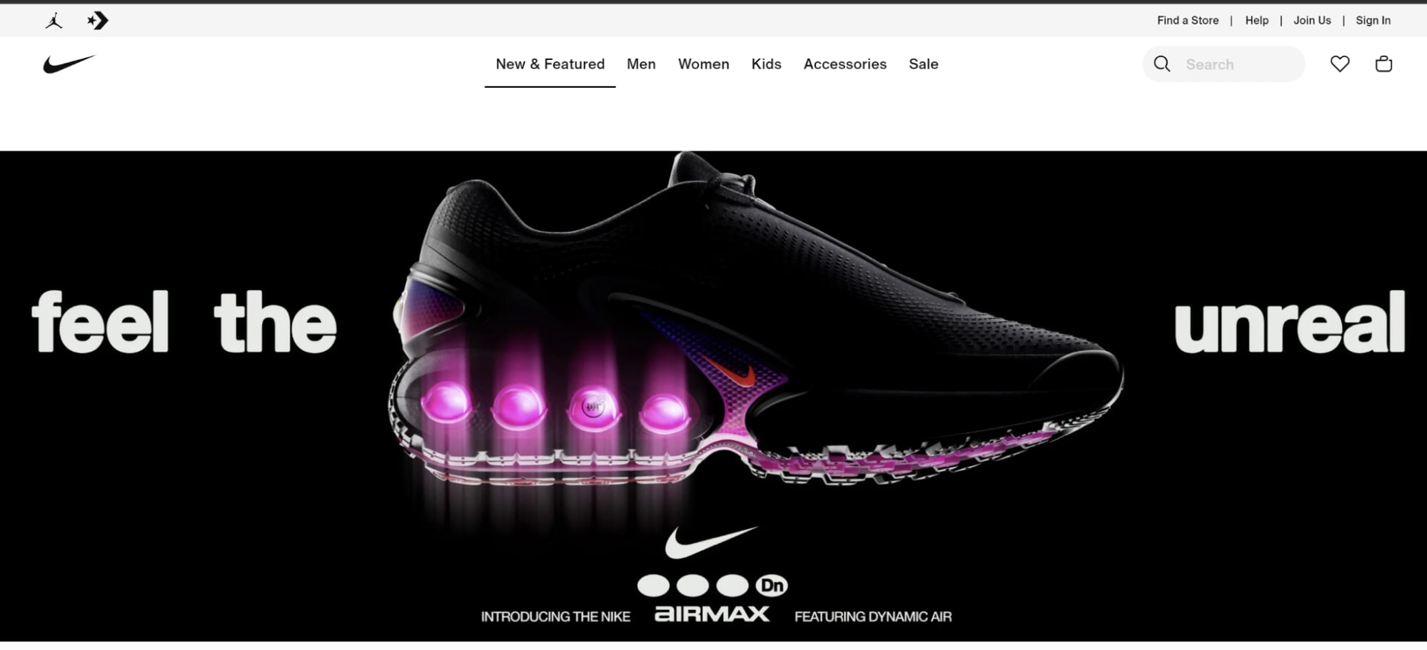 Nike corporate website design