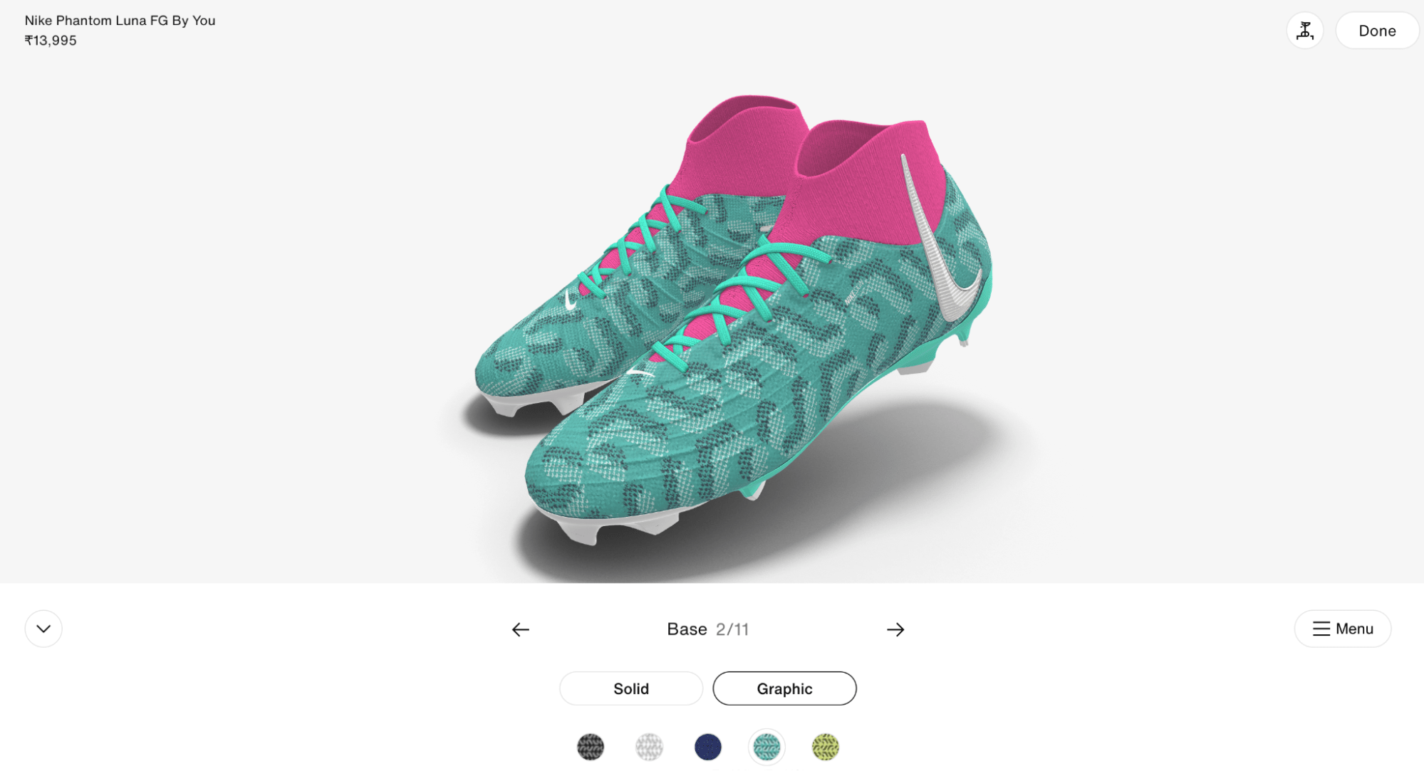 Example of how you can customize a Nike shoe with AI.