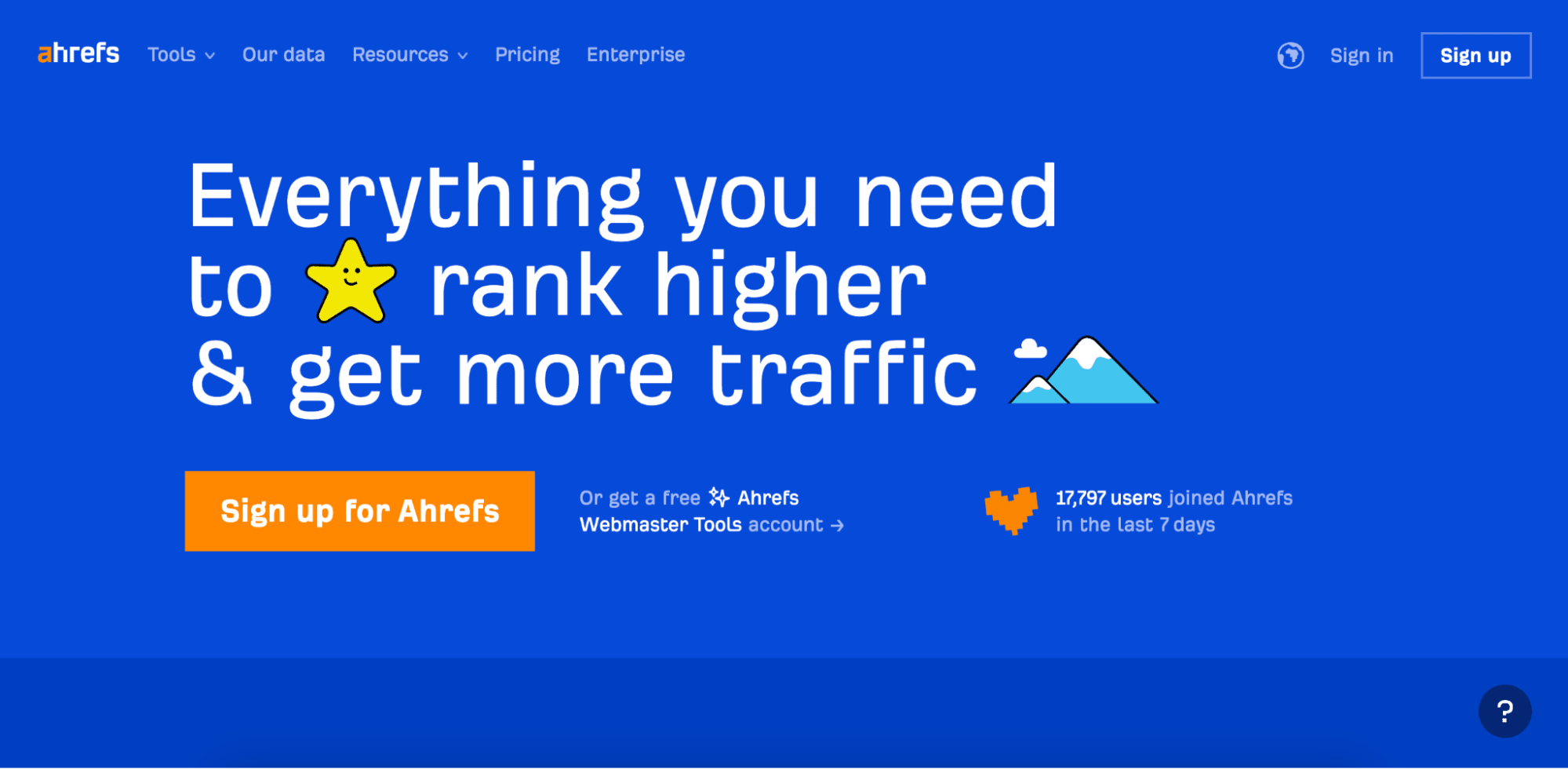 Ahrefs homepage