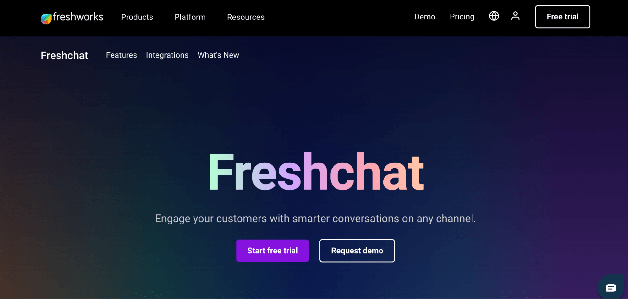 Freshchat homepage