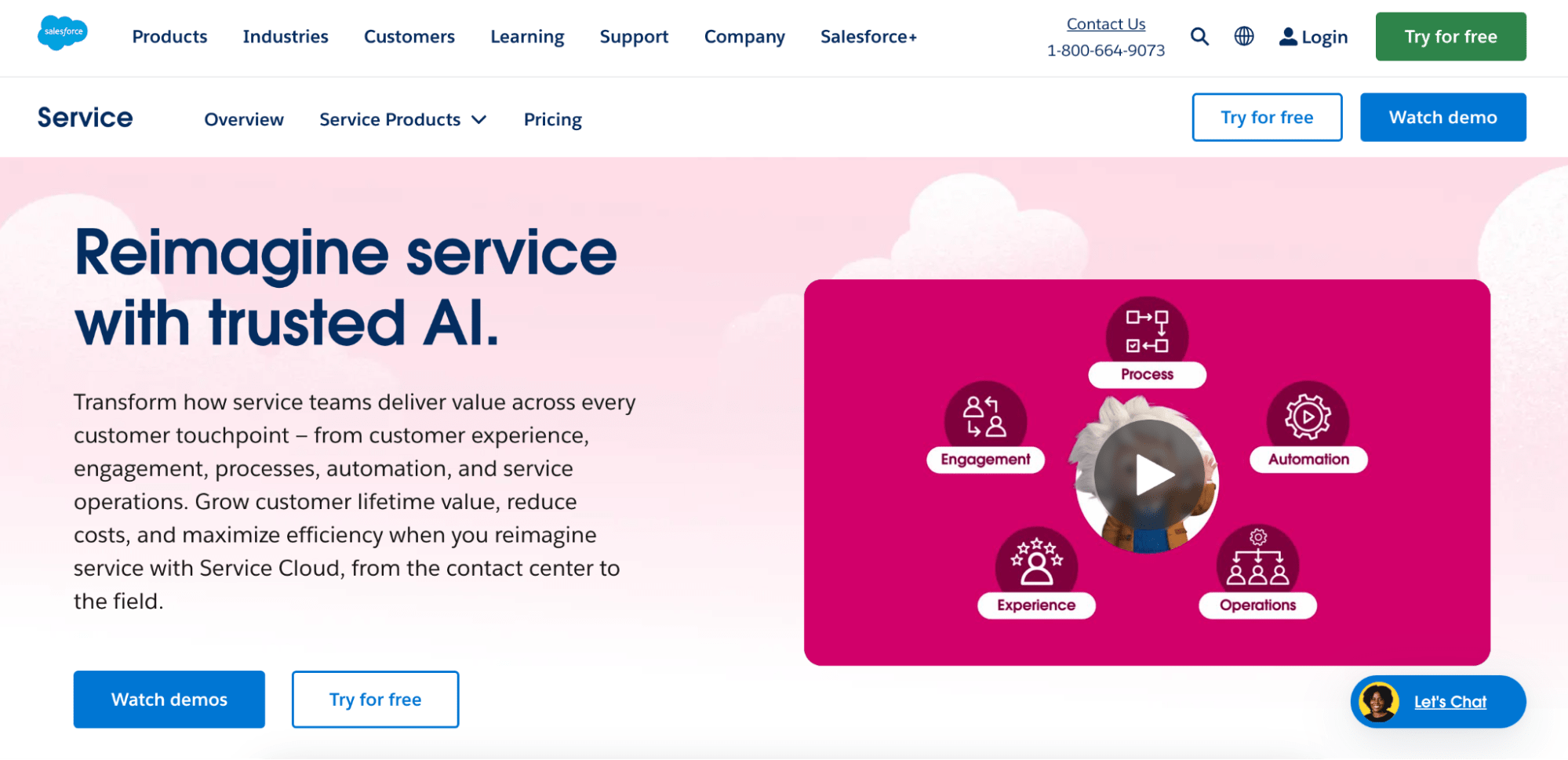 Salesforce Service homepage