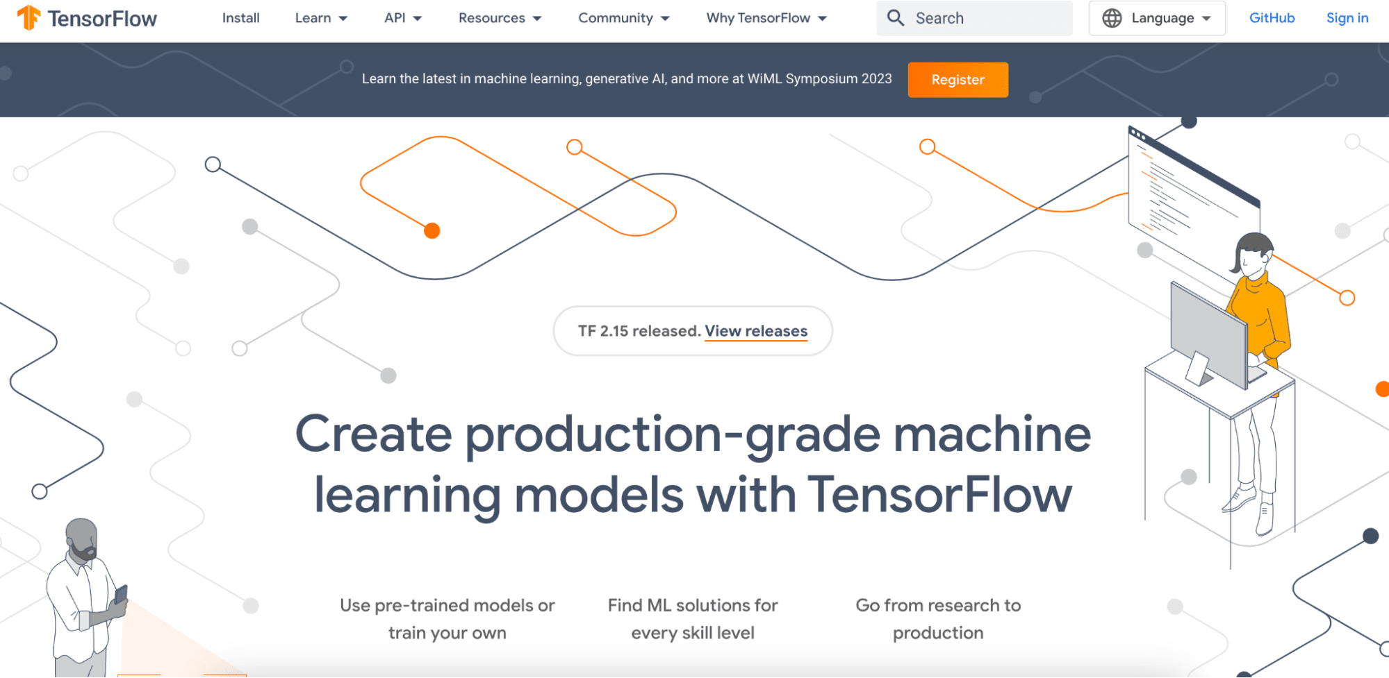 TensorFlow homepage.