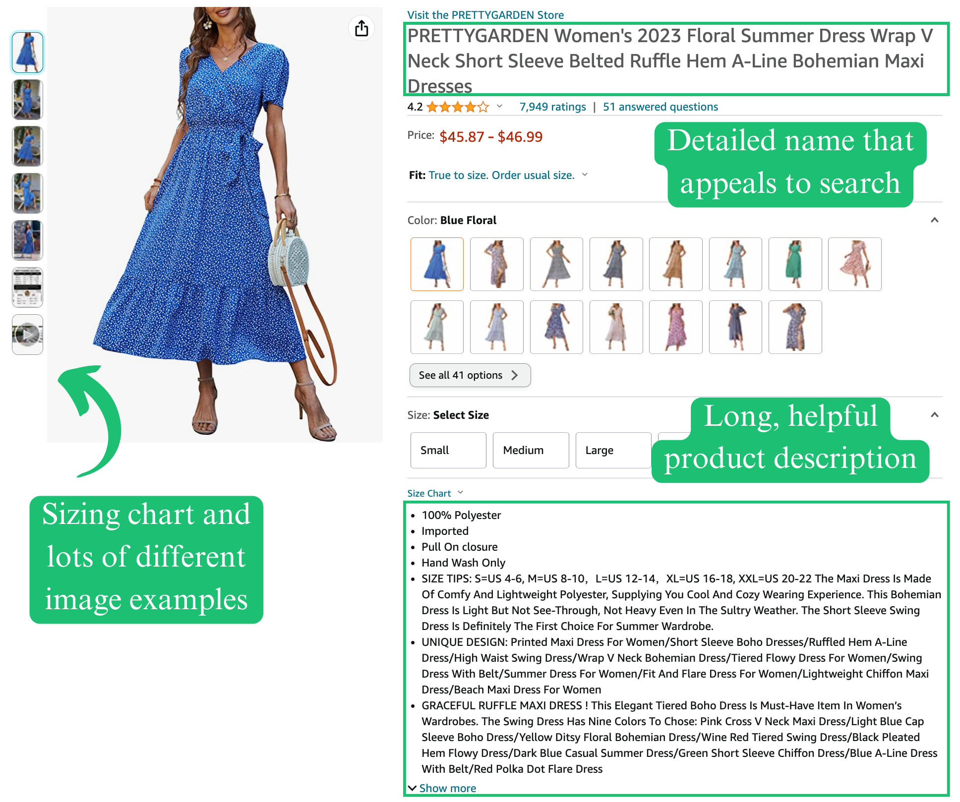 example of good product page for ecommerce SEO