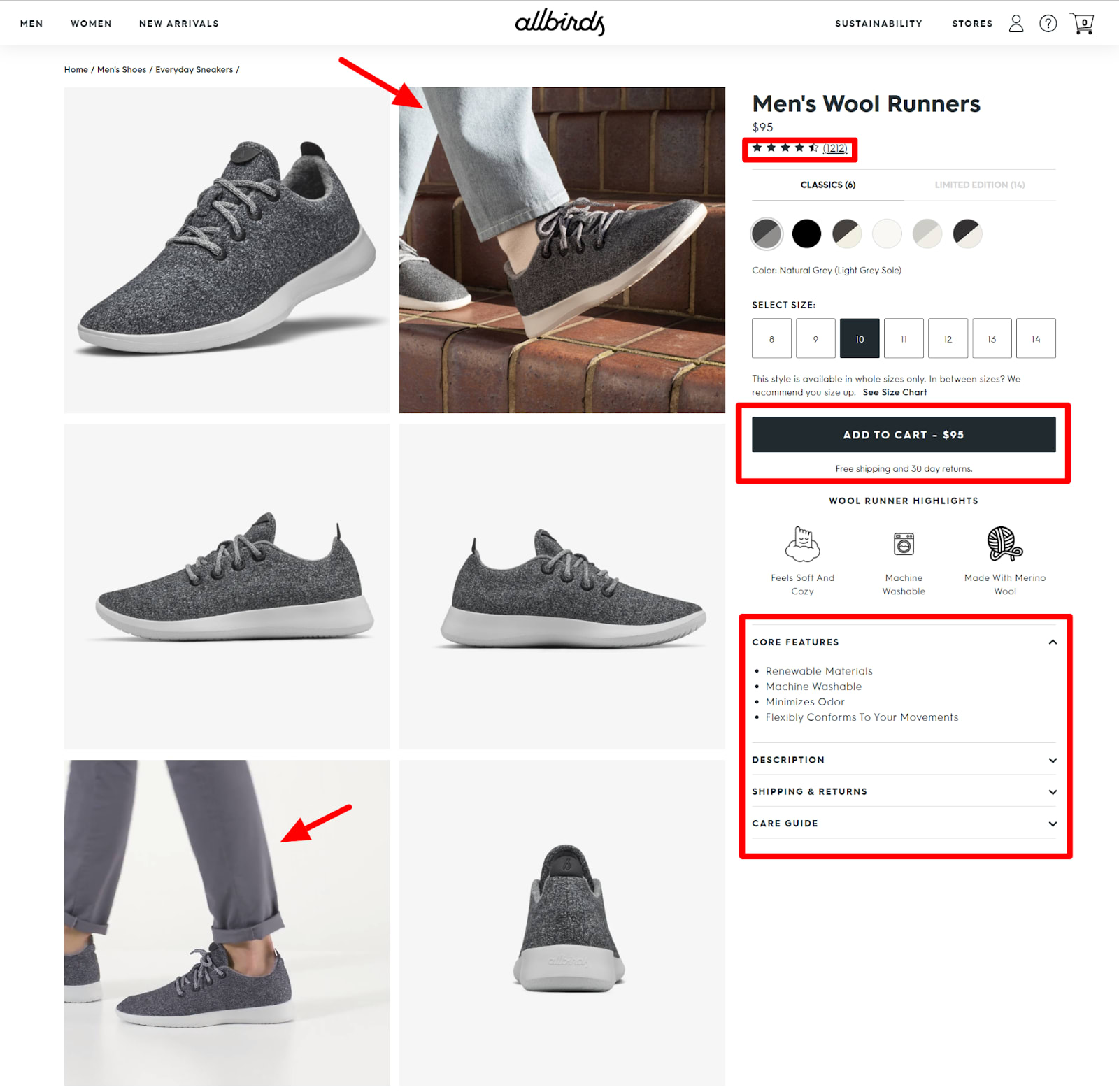 allbirds product page