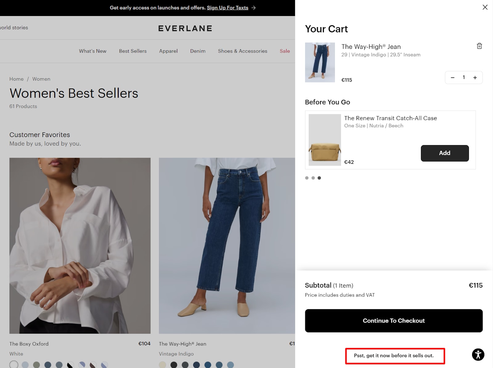 scarcity tactic for ecommerce conversion rate increase