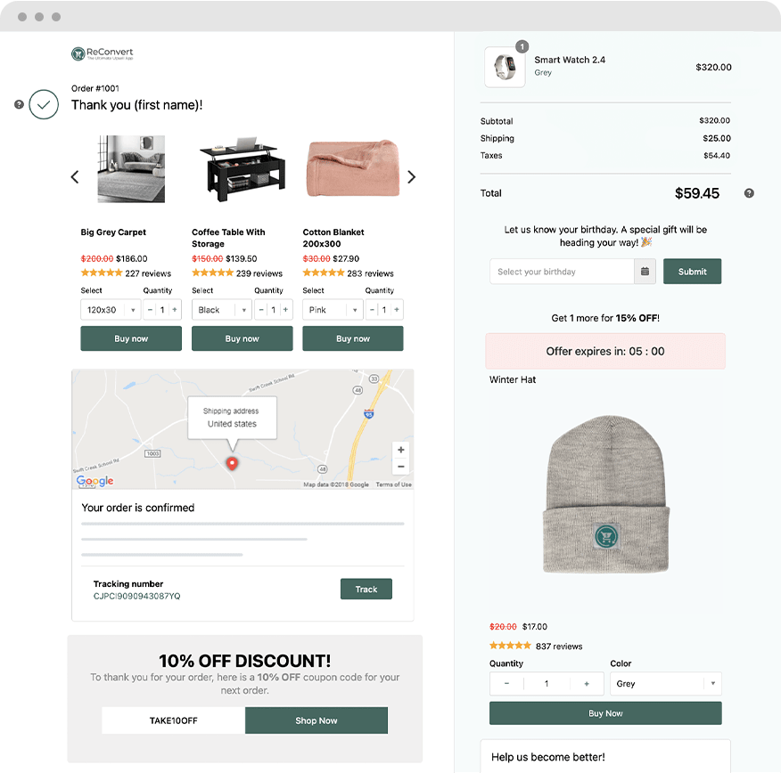 reconvert checkout experience