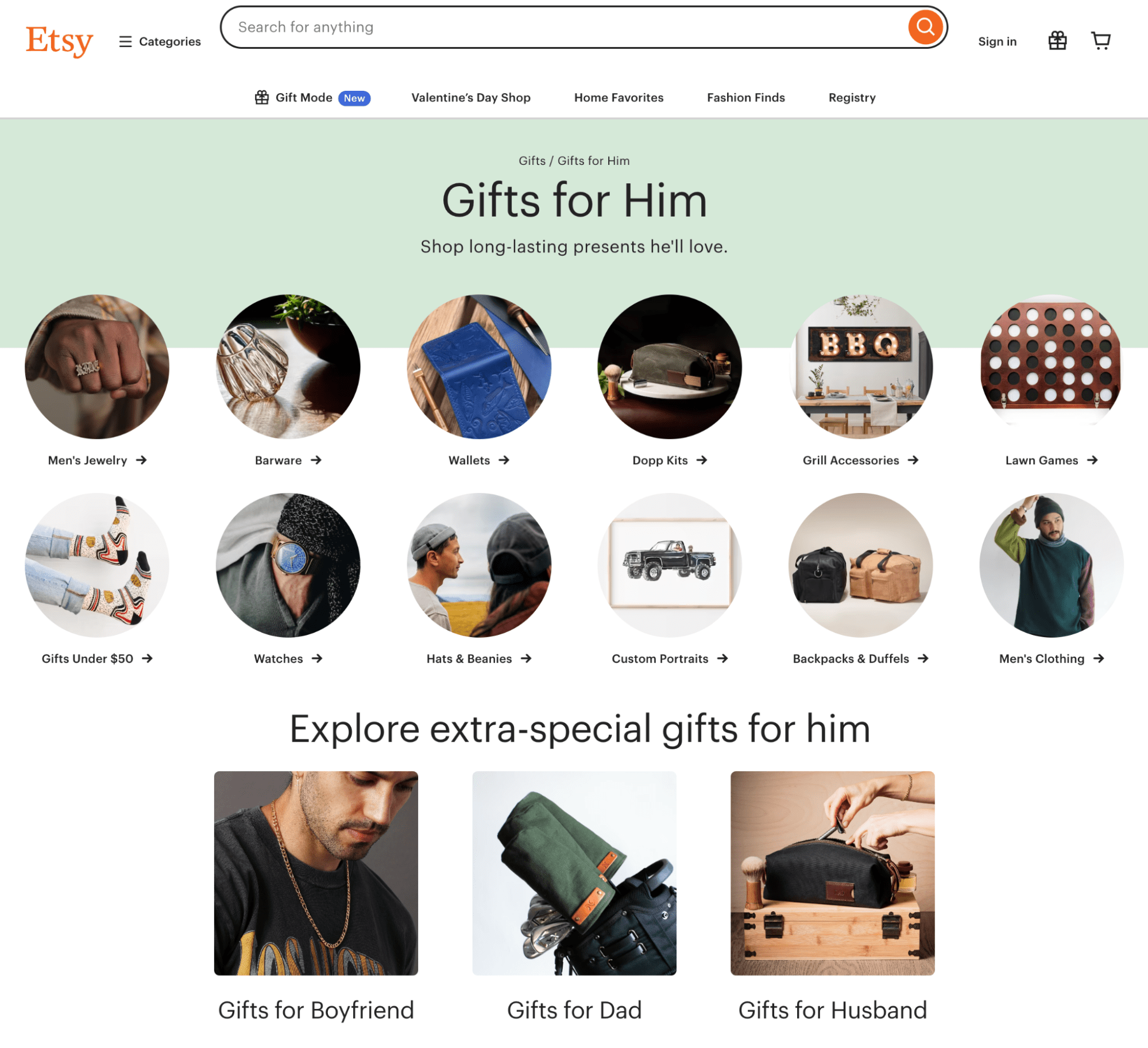 Etsy curates collections for shoppers to make finding products easier.