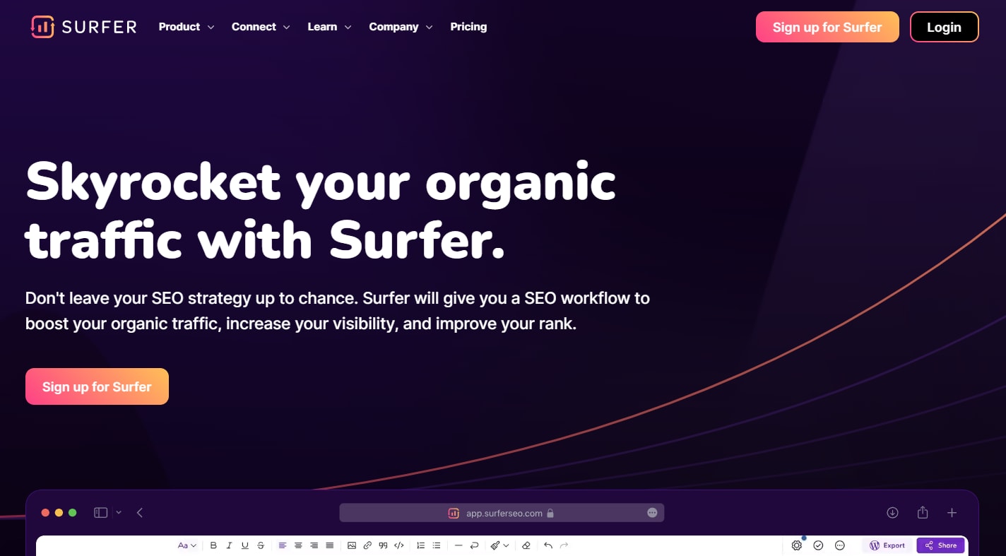 SurferSEO is an AI-powered SEO content strategy tool