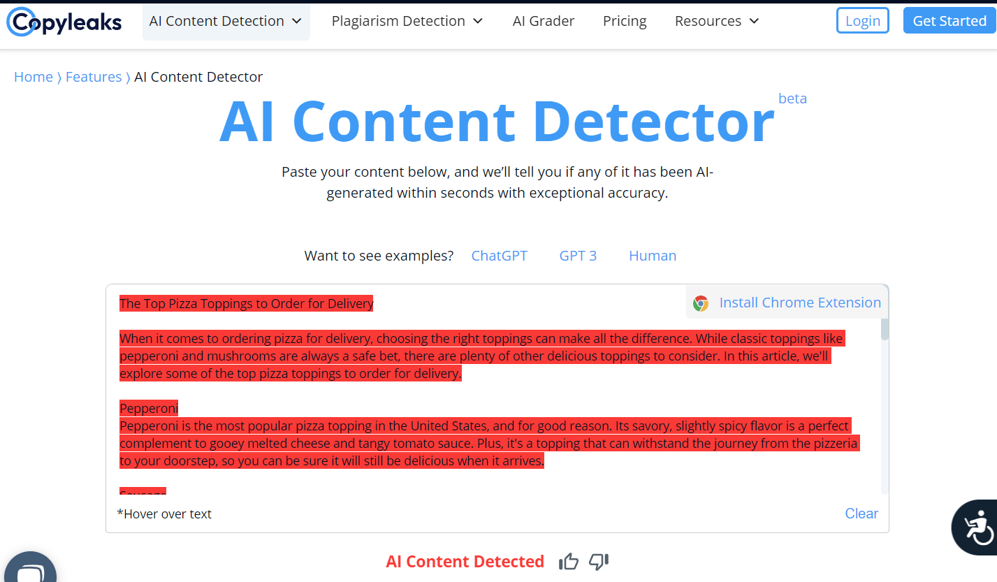 Copyleaks quickly detects AI-generated content. Getting a human to improve any AI-generated content is best.