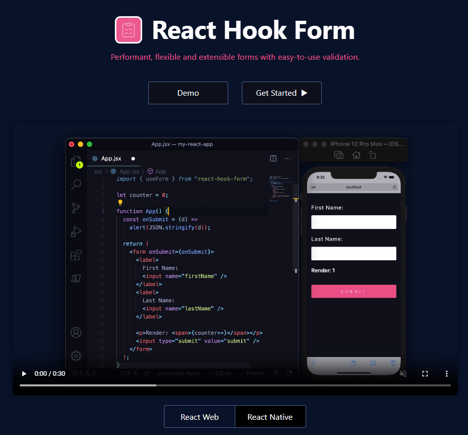 React Hook Form.