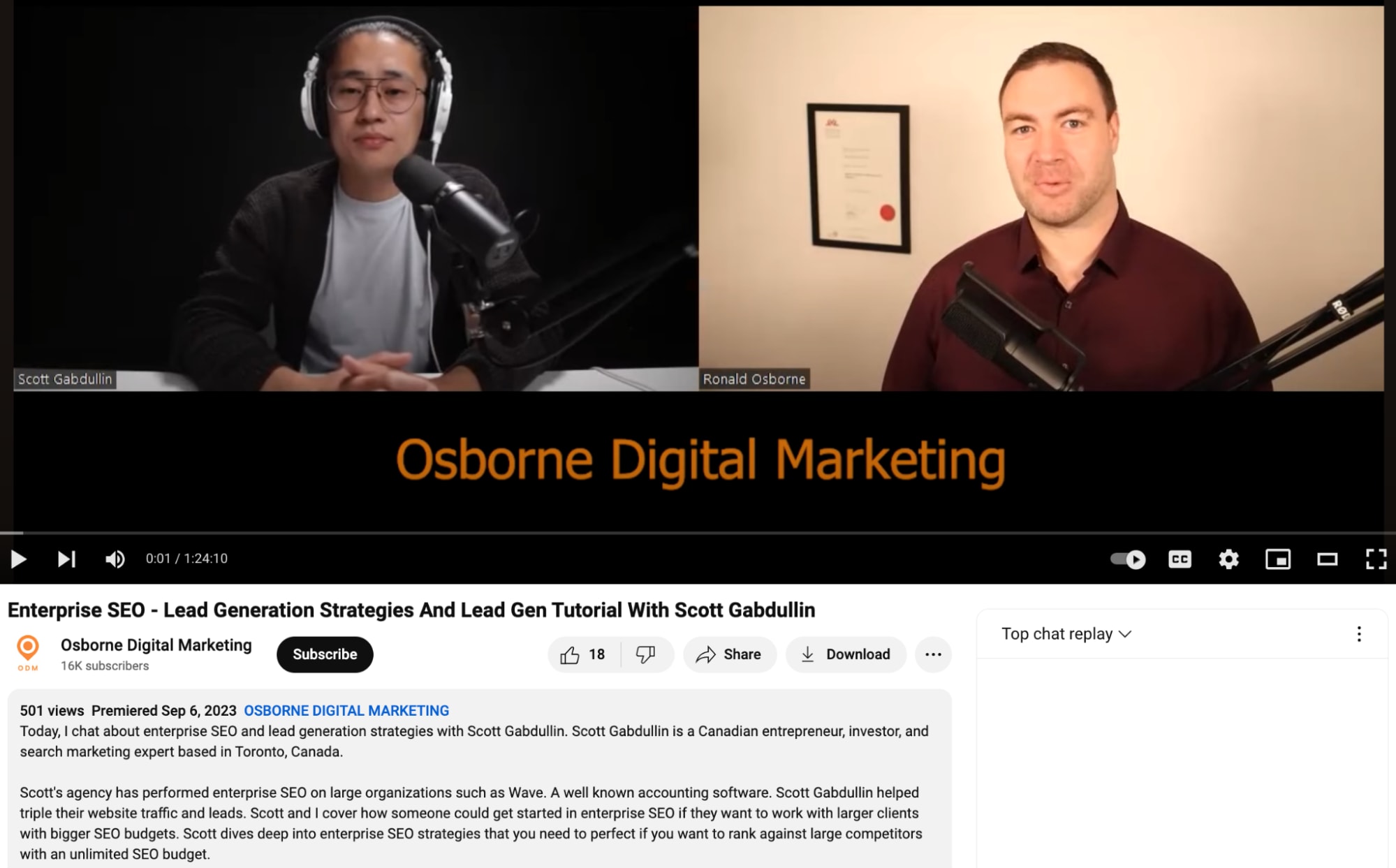 Example of a collaborative video from Osborne Digital Marketing discussing lead generation strategies.