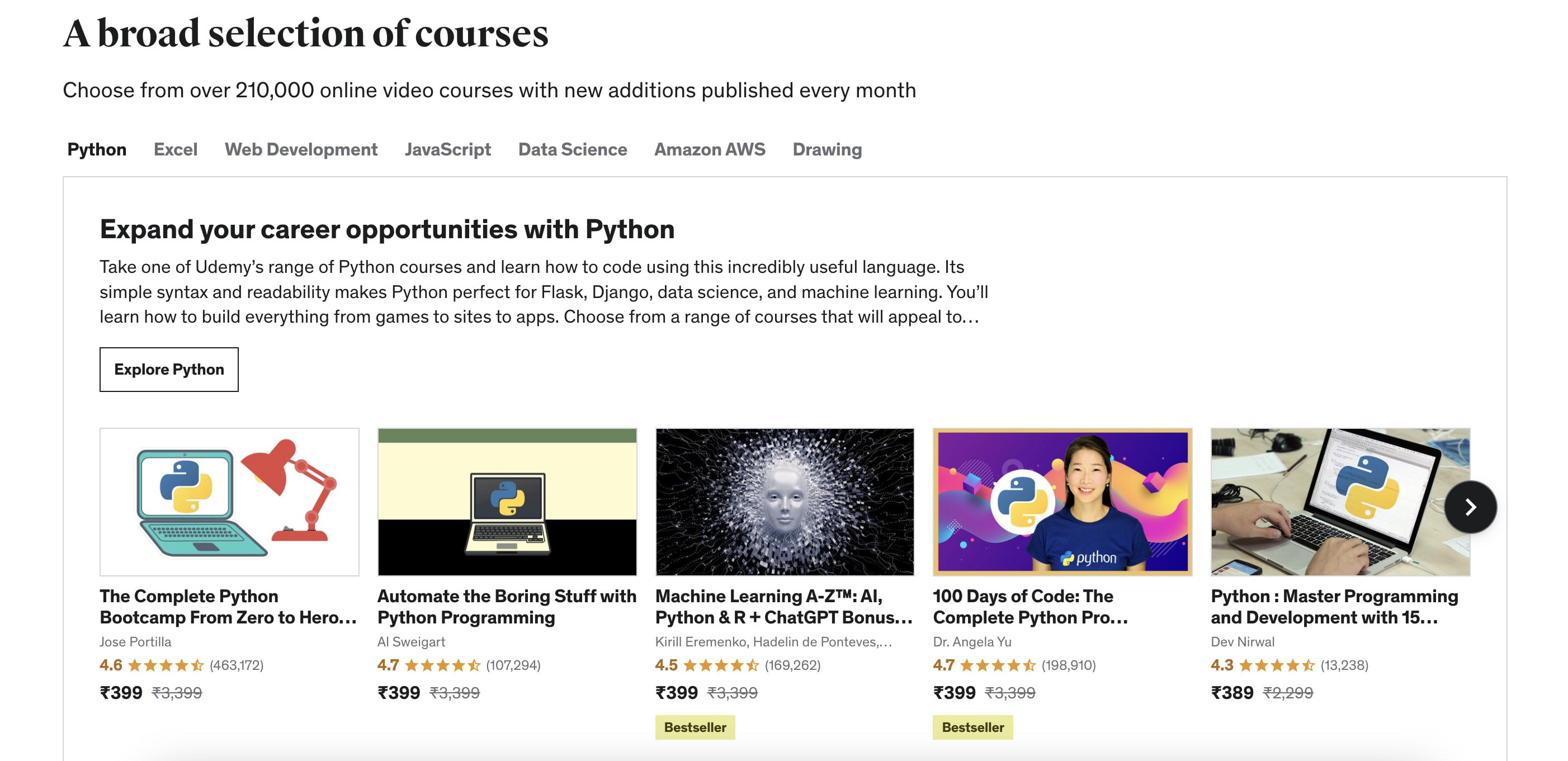 Online courses on Udemy