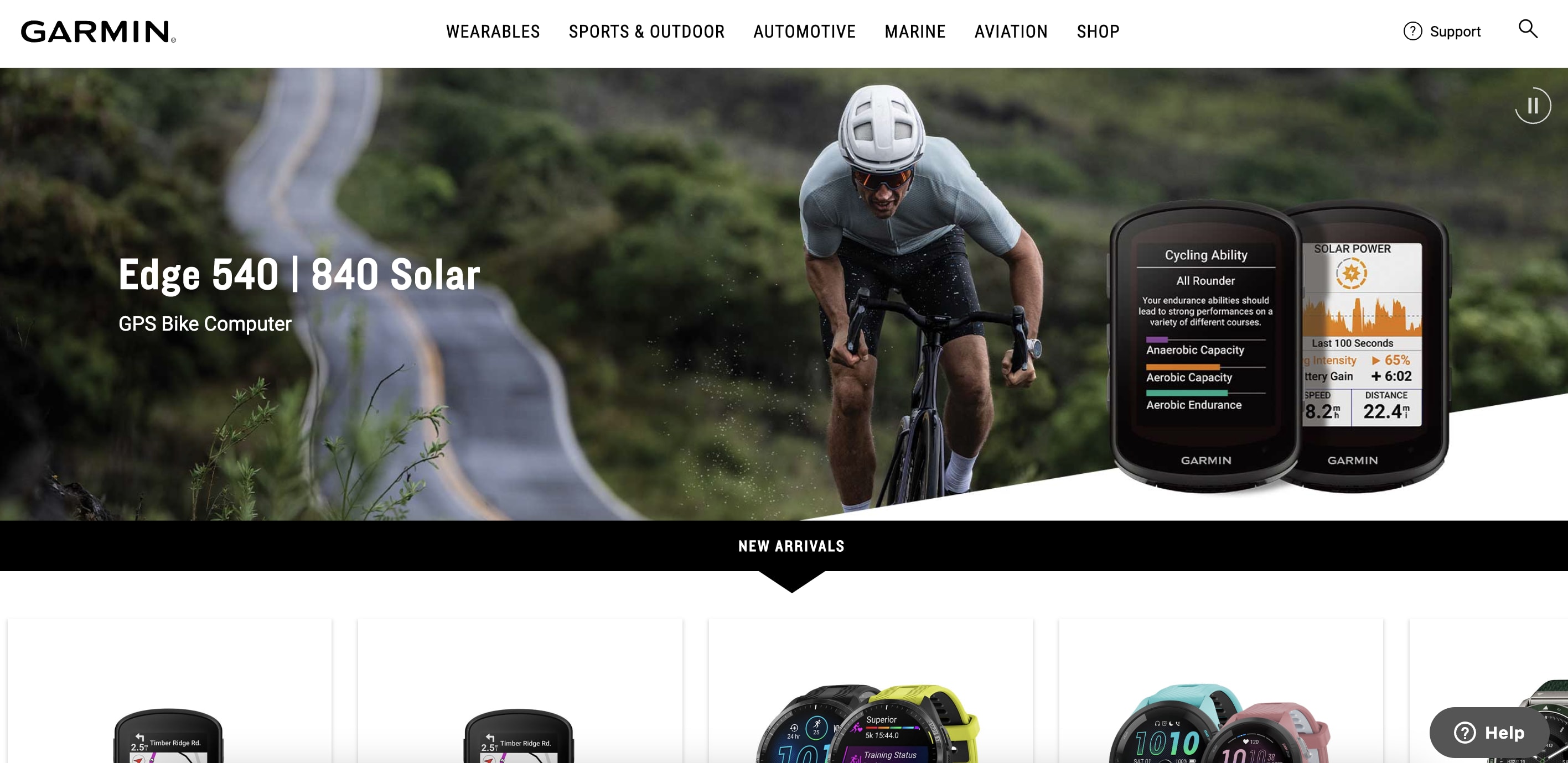 Garmin, sports watch brand, category page