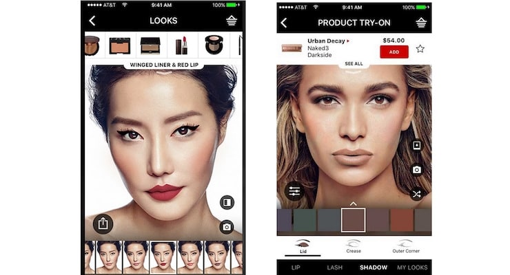 Example of Sephora’s virtual product try-on tool. 