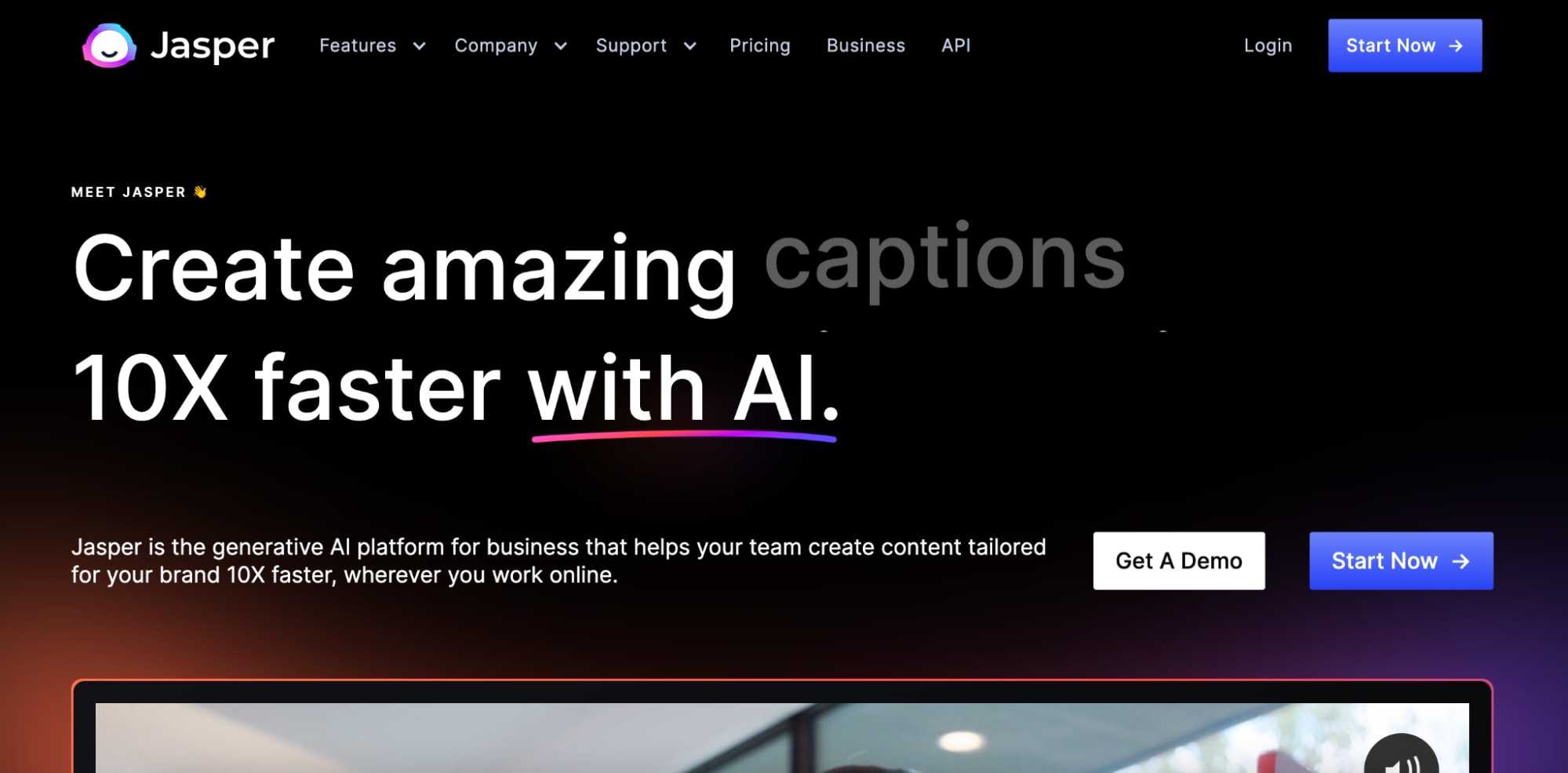 Jasper AI content creation homepage
