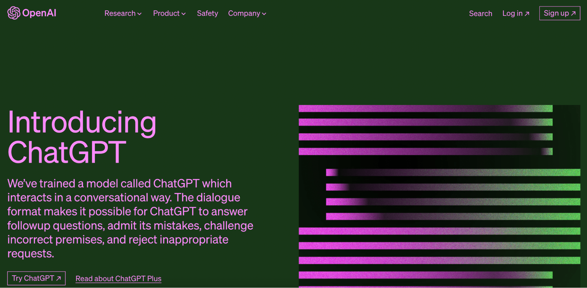 ChatGPT homepage