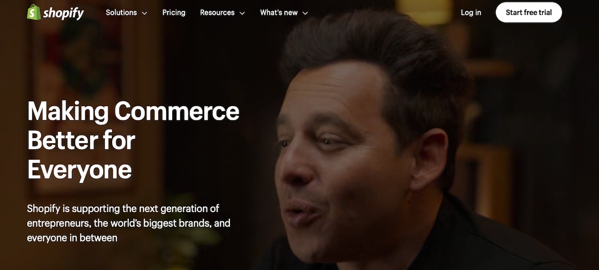 shopify ecommerce platform homepage
