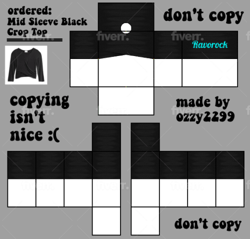 Design Detailed Roblox Clothing For You By Iirachelx Fiverr - aesthetic crop top roblox clothes
