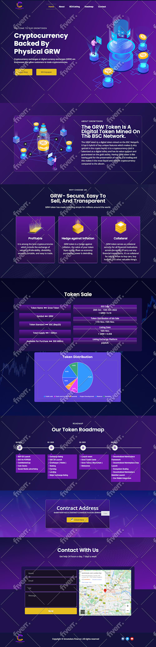 Réaliser un site wordpress pour crypto token, un site de meme coin ou une  conception ui ux pour memecoin