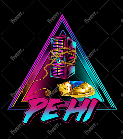 Design 80s vaporwave synthwave cyberpunk retro illustration