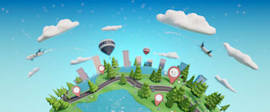 Stylized Globe background scene