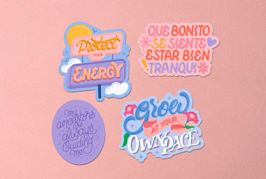 Lettering stickers pack