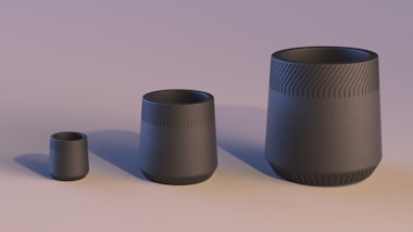 Biodegradable Patterned Vases 