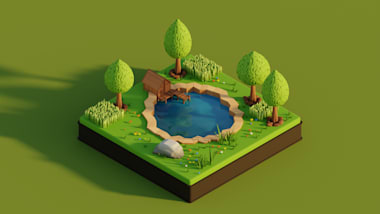 Duck pond diorama