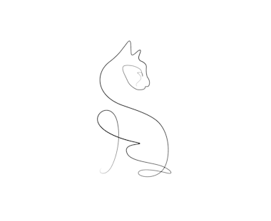 simple line art cat tattoo