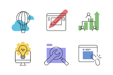Minimal Outlined Multicolor Icon