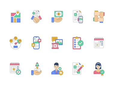 Outlined Multicolor Icons
