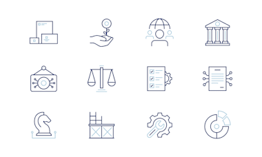 Dual color outlined style icons 